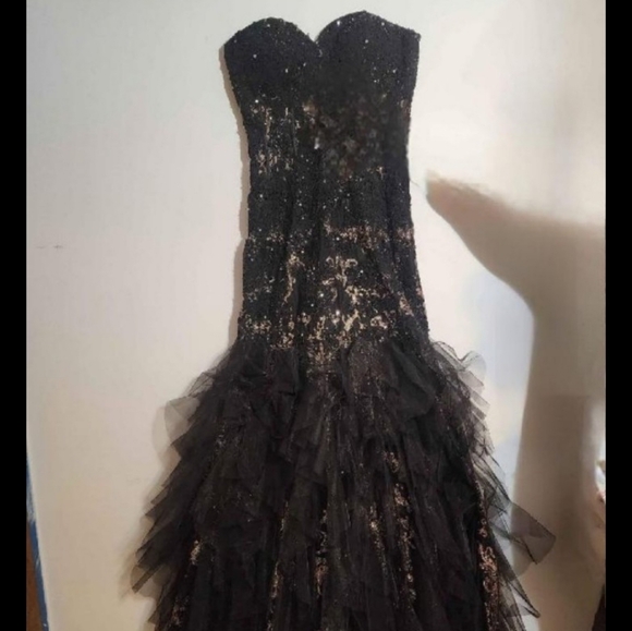 Jovani Dresses & Skirts - Jovani Black and Gold Embellished Gown